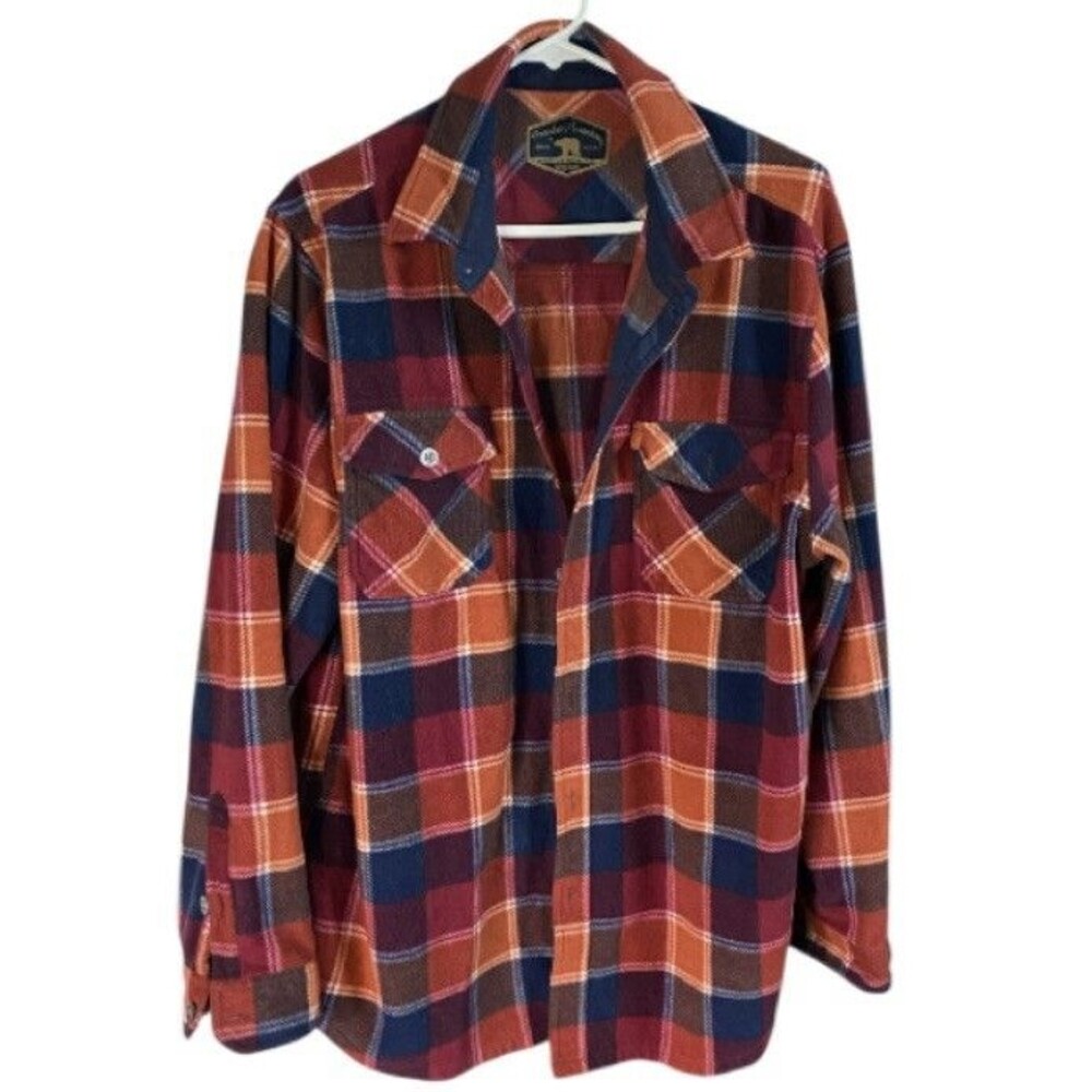 Freedom Foundry Mens Size XL Flannel Shirt Fleece Flap Button Pocket Long Sleeve